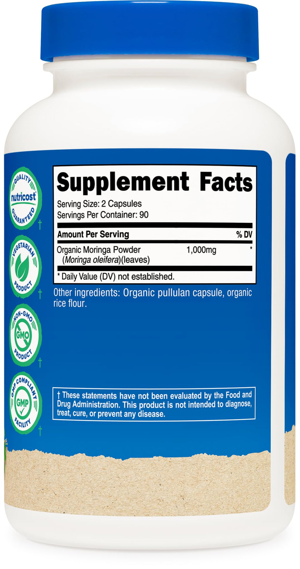 Moringa Capsules 500mg 180 Capsules Gluten Free D888939