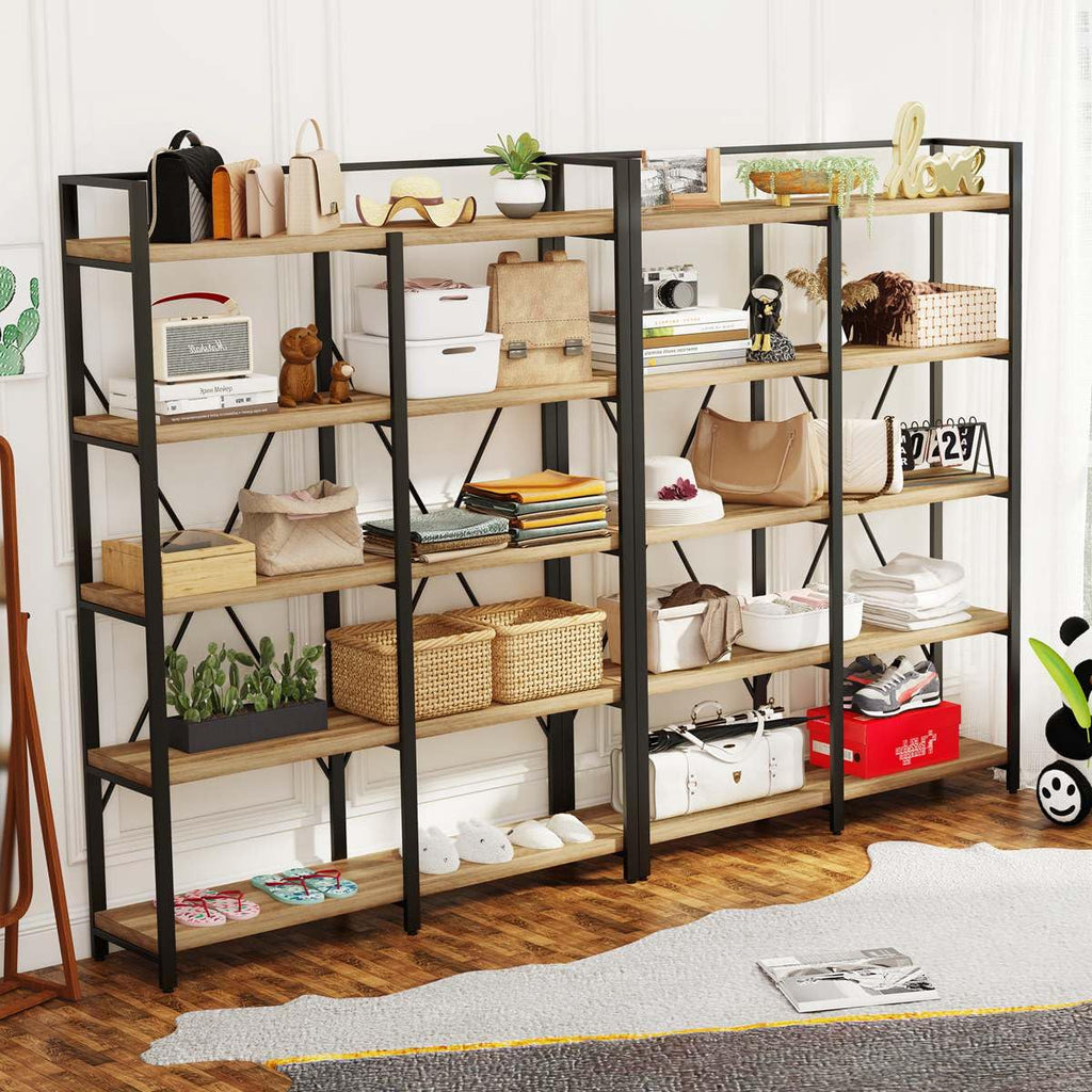 5 Tier Wood and Metal Bookshelf T199947