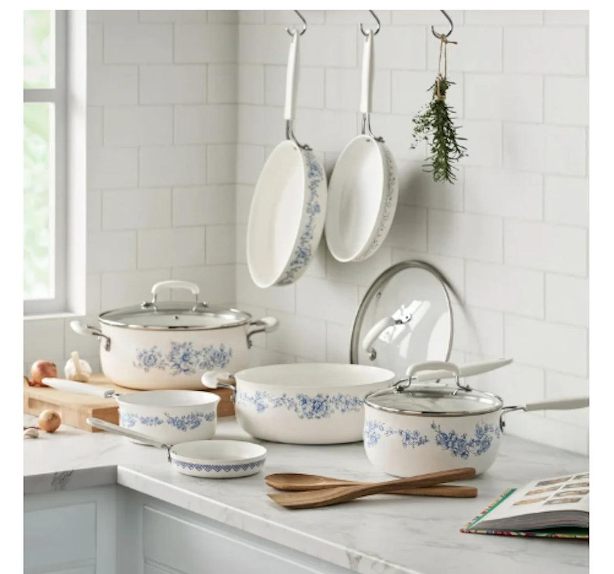 Blue 12-Piece Aluminum Ceramic Cookware Set N1783