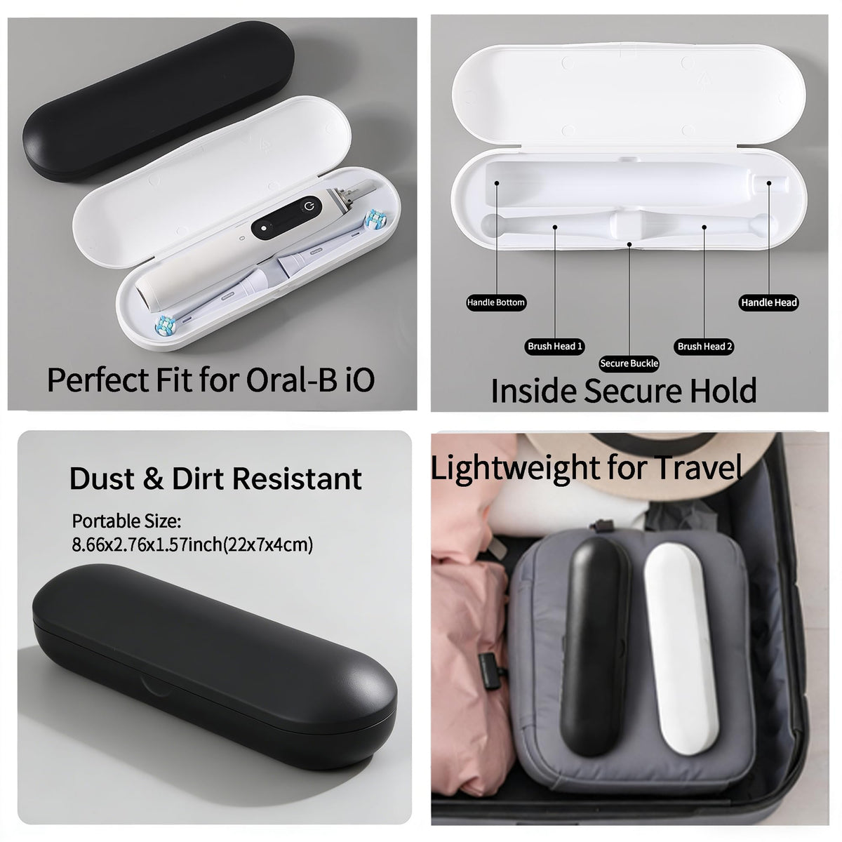 2 Pack Plastic Electric Toothbrush Travel Case E214