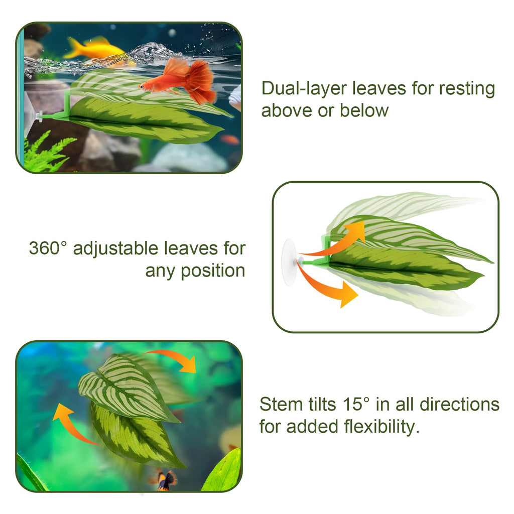 Betta Hammock & Fish Toys Set, Aquarium Decor Plastic Plants L345655