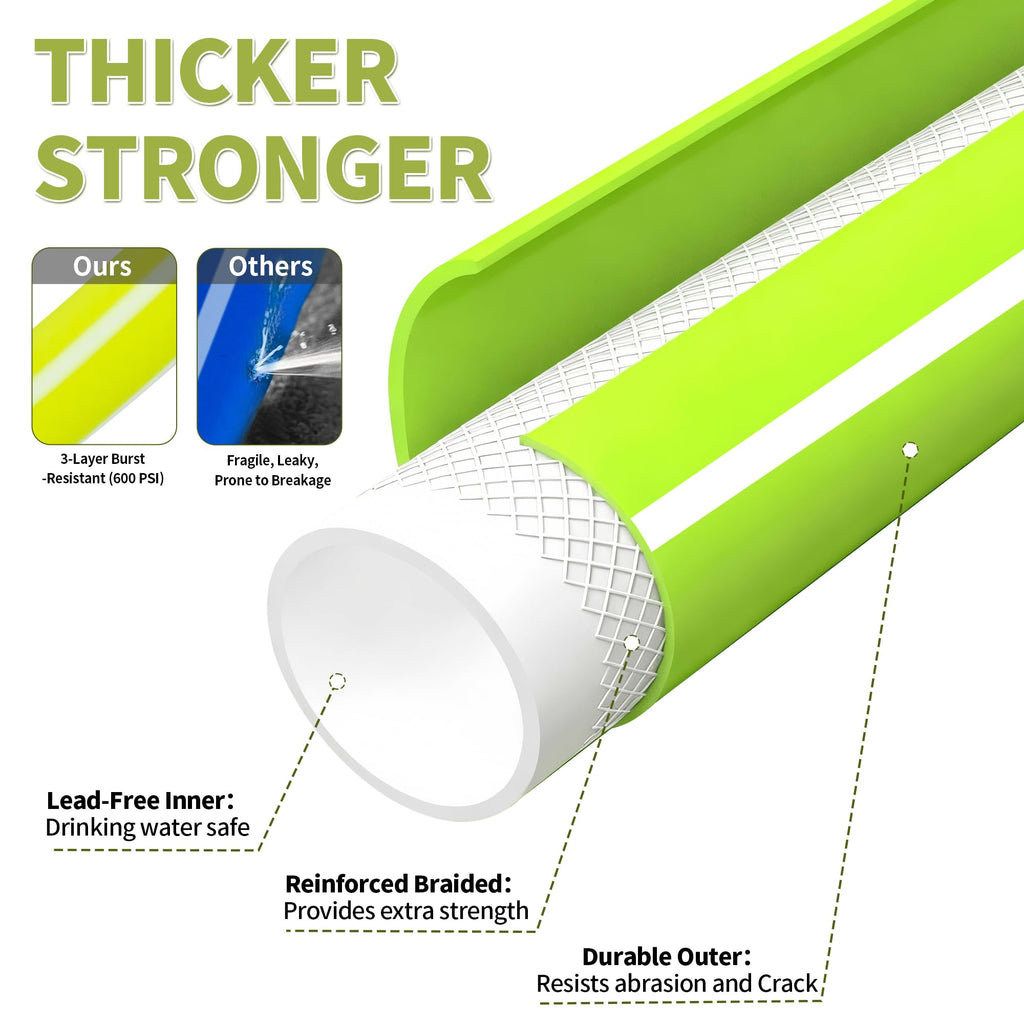 100FT x 5/8" Lightweight Hybrid Rubber Garden Hose E71285
