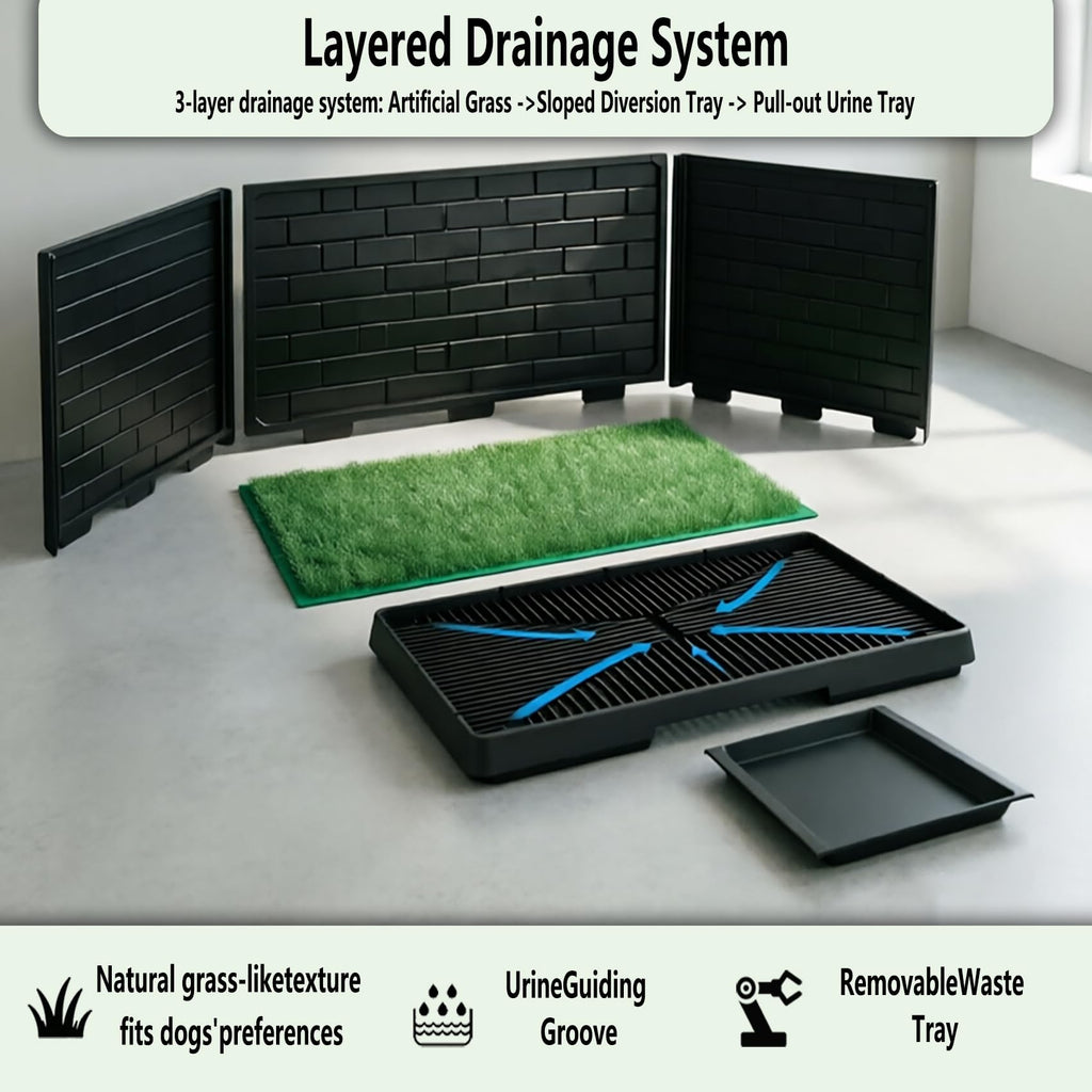 30"×20" Artificial Grass Dog Potty Tray M8544