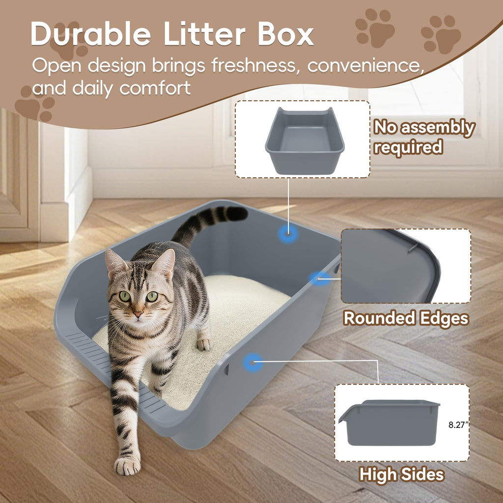 Large High Sided Plastic Cat Litter Box B40537