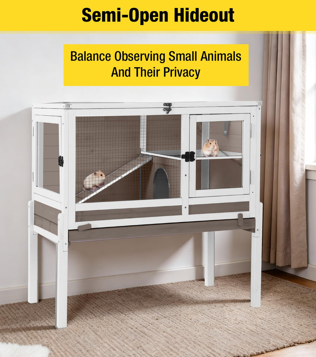 Brown Guinea Pig Cage with Sliding Tray and Ramp X1056