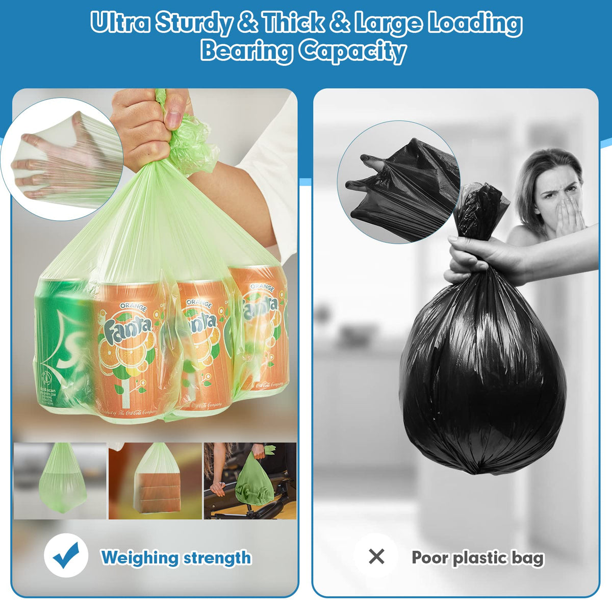 4 Gallon Biodegradable Extra Thick Small Trash Bags A2473