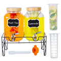 2-Pack 1 Gallon Glass Drink Dispensers with Spigot A989