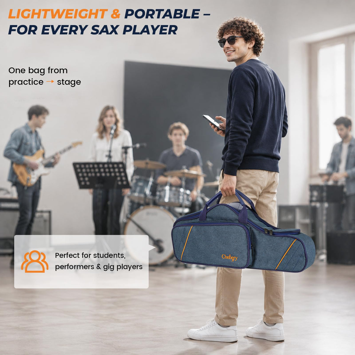 Blue Padded Alto Saxophone Case Z26497