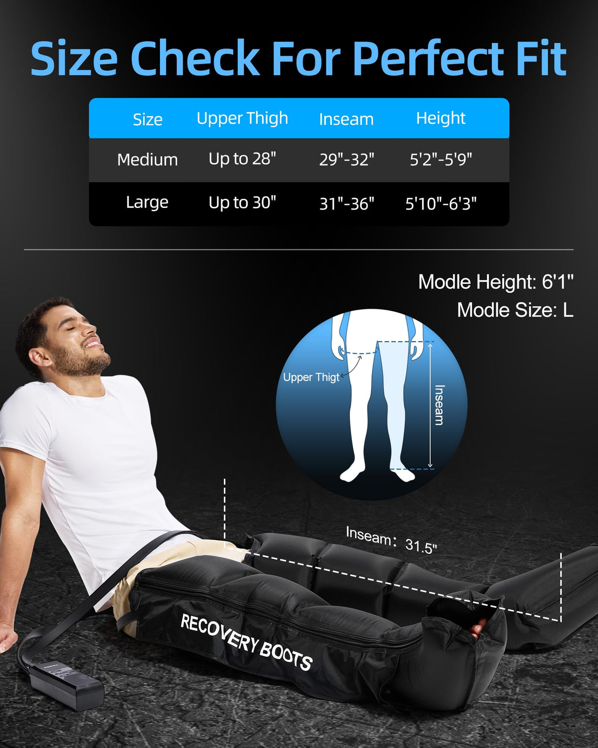 Air Leg Massager with Compression Boots Q45286