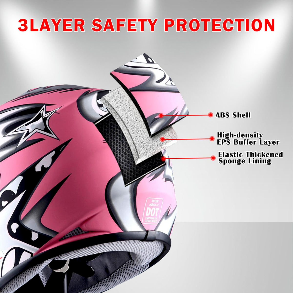 Youth Motocross Helmet with Goggles and Gloves Y729