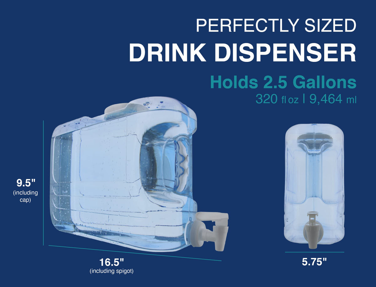 2.5 Gallon Clear Plastic Beverage Dispenser with Spigot E901100
