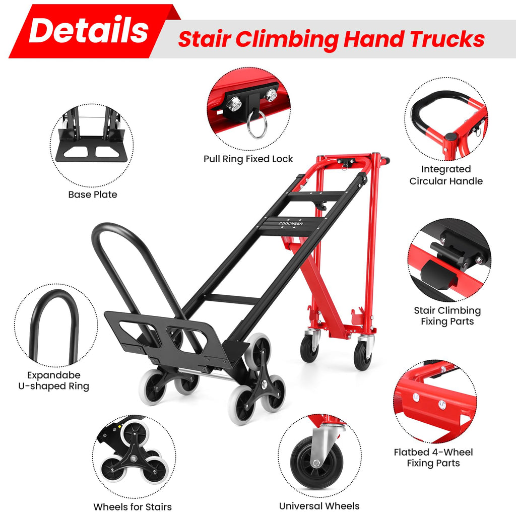 Heavy Duty 1000LBS 3 in 1 Convertible Folding Hand Truck Dolly Cart with Solid Wheels X934
