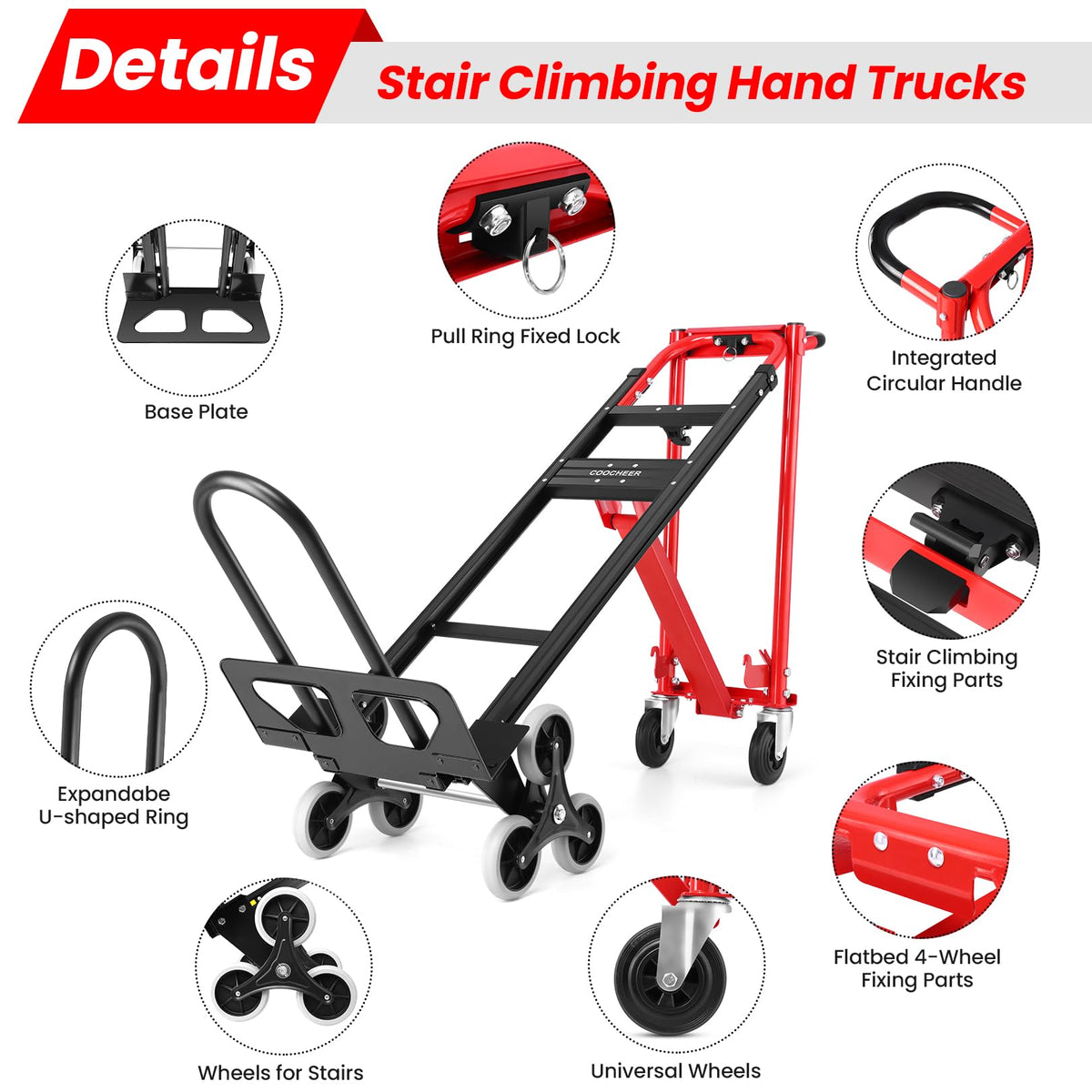 Heavy Duty 1000LBS 3 in 1 Convertible Folding Hand Truck Dolly Cart with Solid Wheels X934