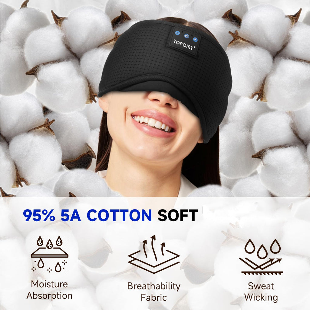 Cotton Sleep Mask Headphones Bluetooth Wireless with Microphone F928
