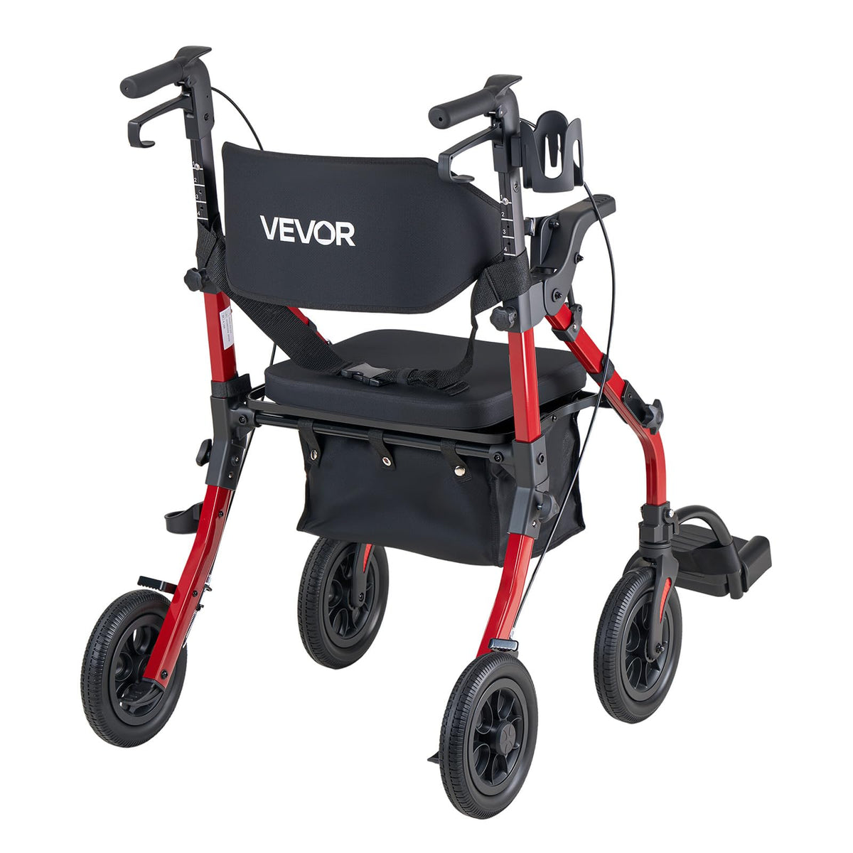 2-in-1 Foldable Aluminum Rollator Walker & Transport Chair Z845