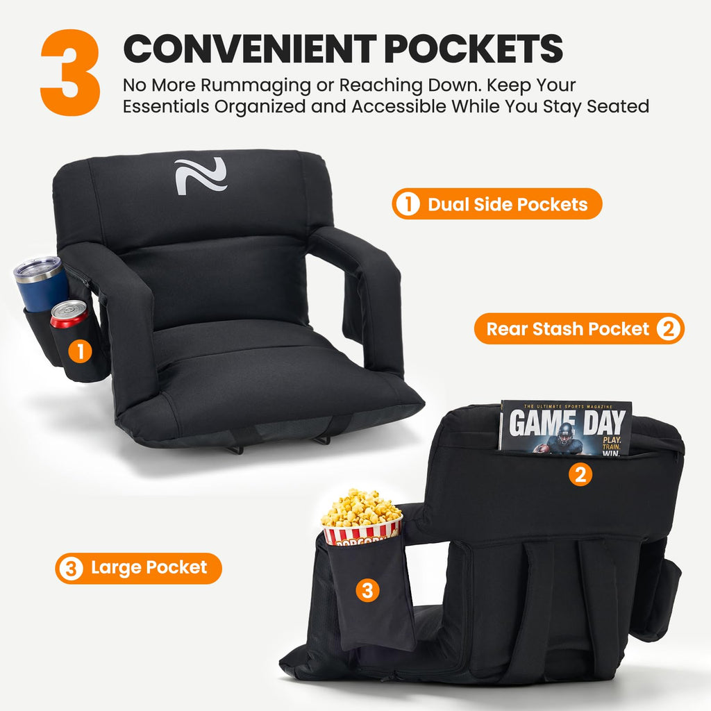 Extra Wide Padded Stadium Seats with Back Support A263