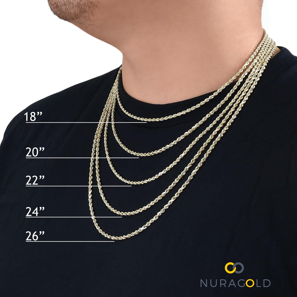 18k Yellow Gold Cuban Link Chain Necklace B40470