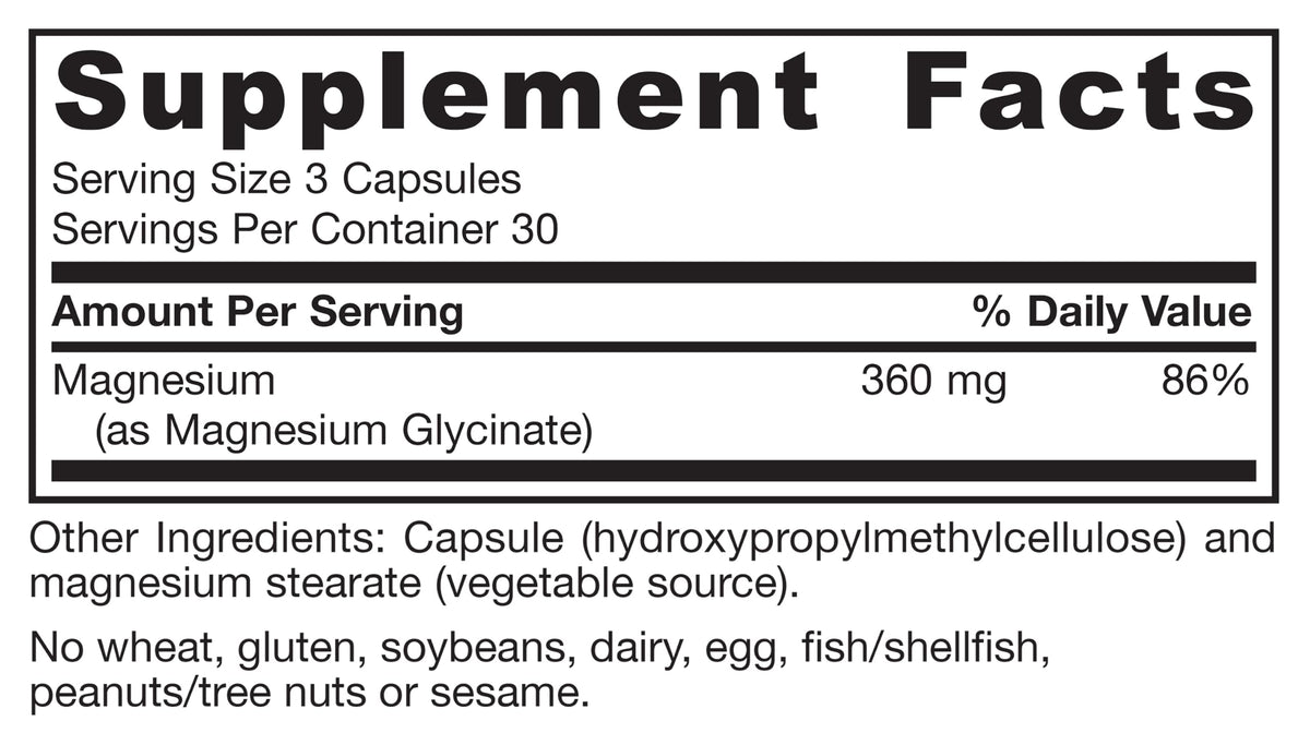 Magnesium Glycinate 90 Capsules Z6938