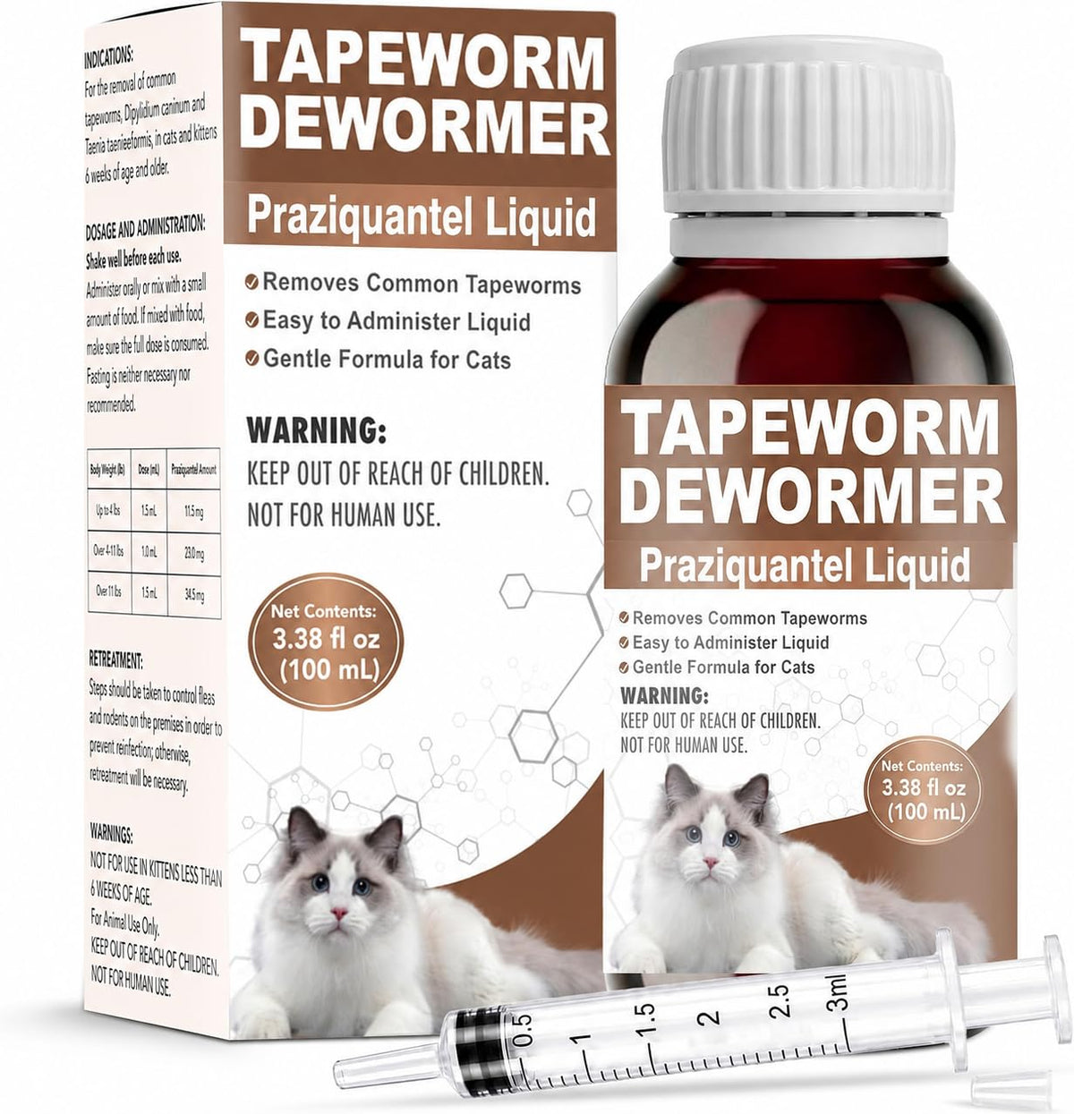 Liquid Cat Tapeworm Dewormer O91109