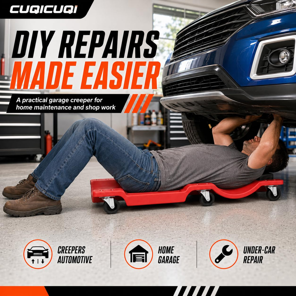 Low Profile Mechanic Creeper with Padded Headrest and 6 Swivel Casters S76811