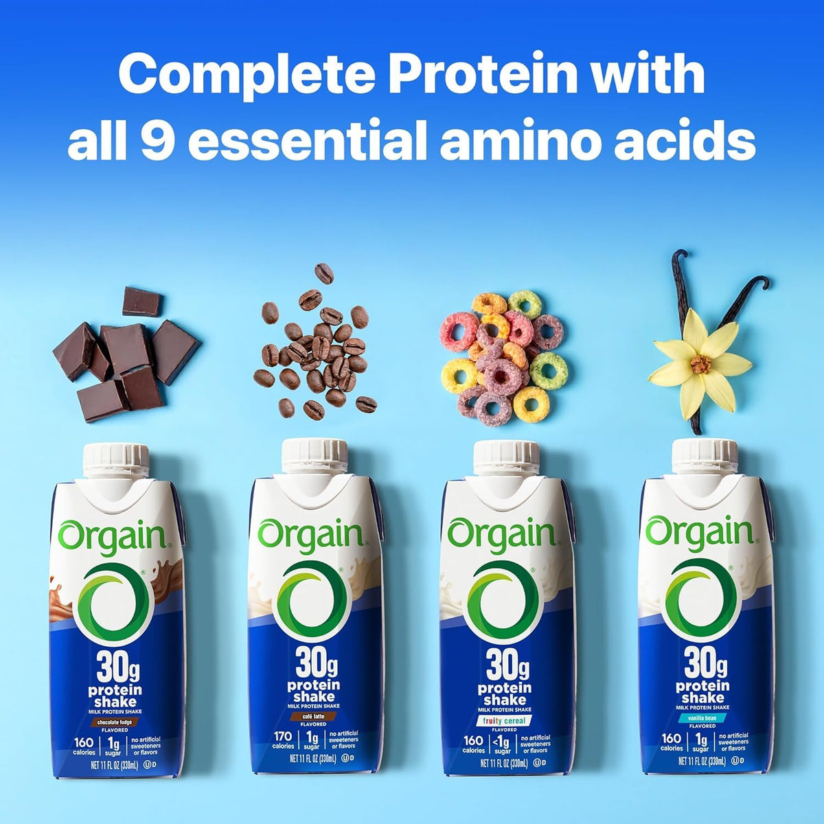 30g High Protein Shake Chocolate Fudge & Vanilla Bean 11 Fl Oz 2 Pack of 12 J38092