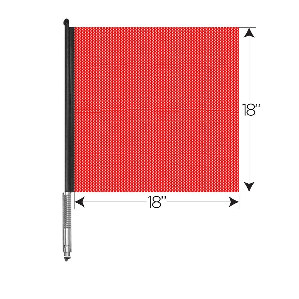 Red 18" x 18" Jersey Mesh Flag with Aluminum Rod & Stainless Steel Spring H467