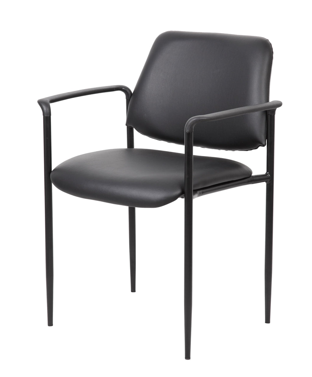 Black Caressoft Stacking Chair with Arm O69266