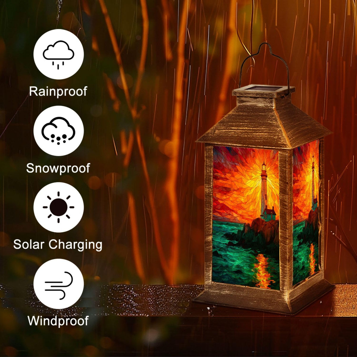 Solar Powered Waterproof Hanging Lantern C50079