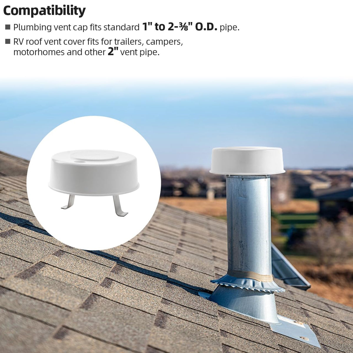 RV Roof Plumbing Vent Cap Z2528