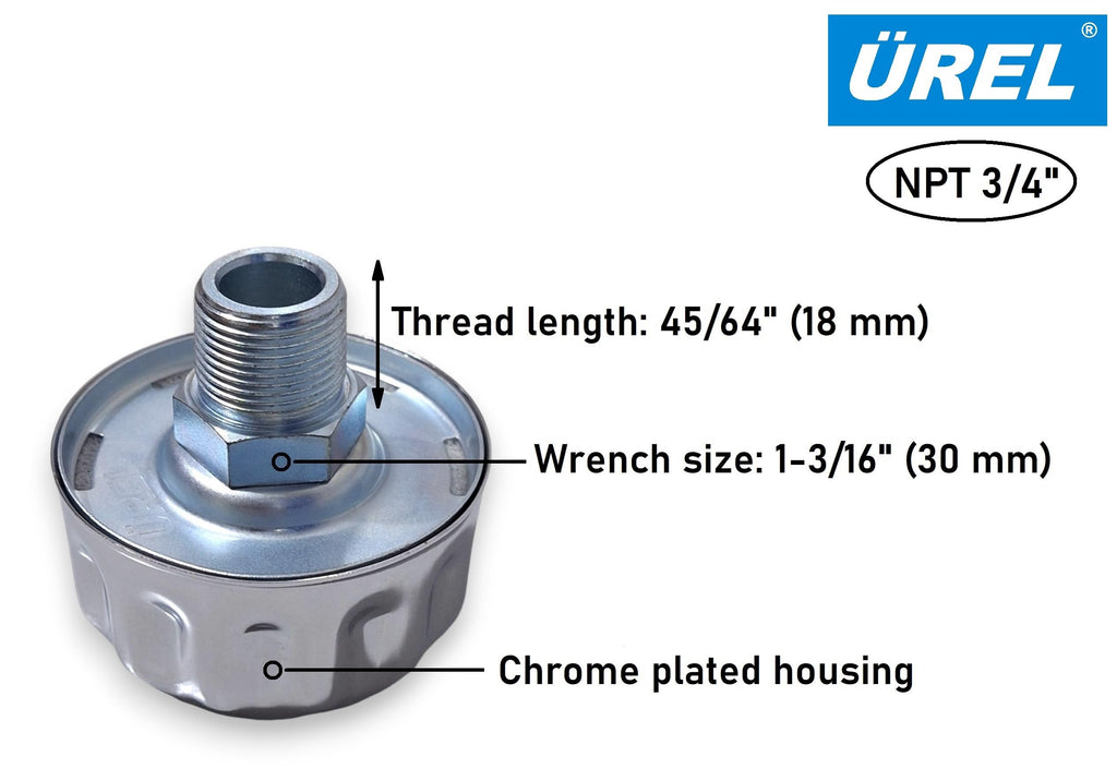 Hydraulic Tank Breather Cap NPT 3/4 in Threaded Chrome Plated J6929