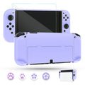 Purple Case for Nintendo Switch OLED Model with Screen Protector and 4 Thumb Grip Caps D78996