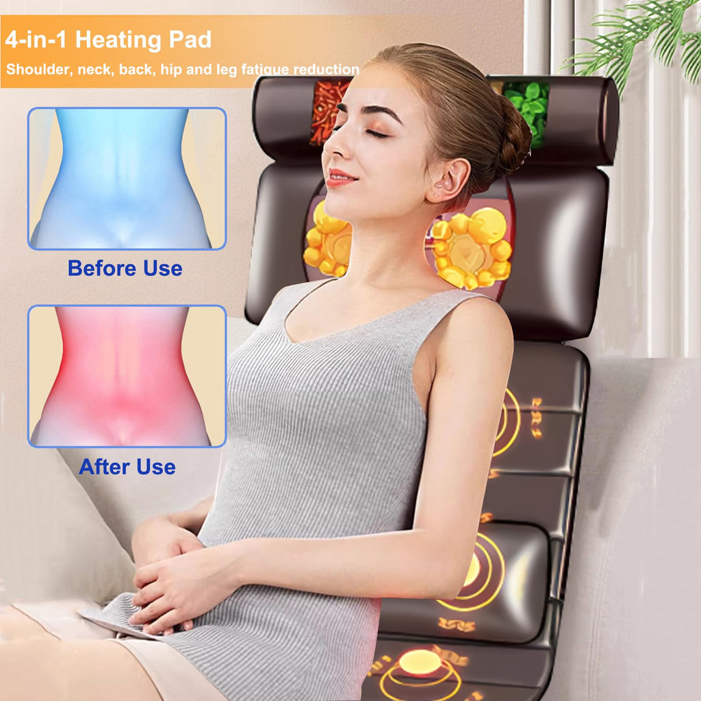 Vibration Massage Mat with Neck Headrest and Leg Foot Massagers S835562
