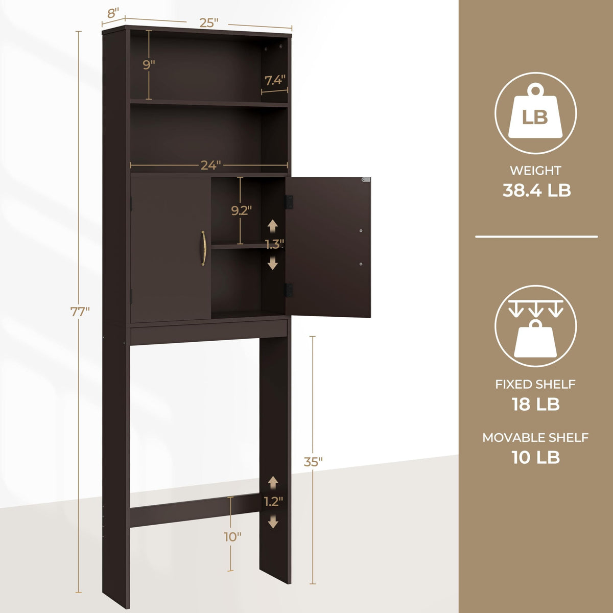 Over the Toilet Storage Cabinet B835