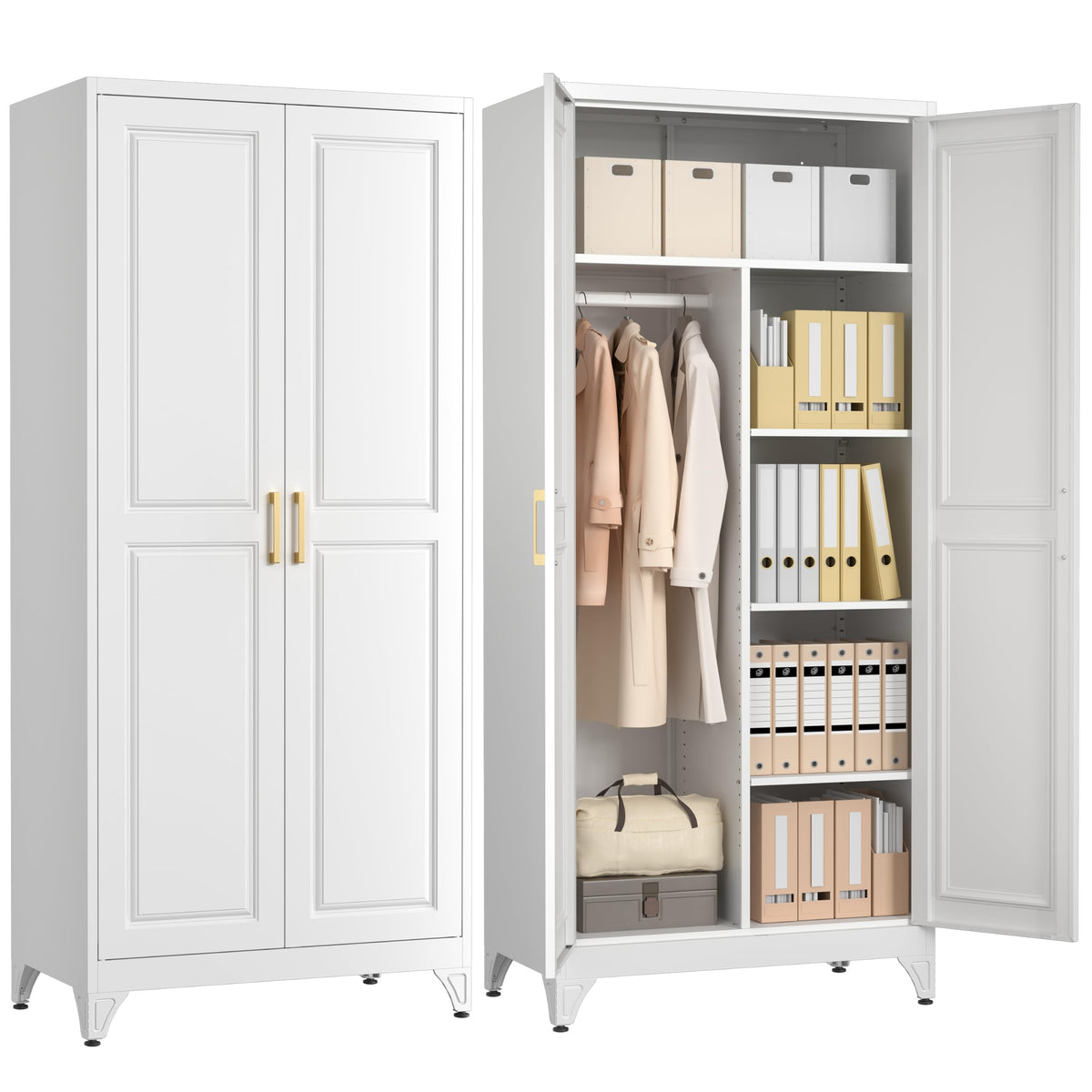 Metal Armoire Wardrobe Closet with 2 Doors M541