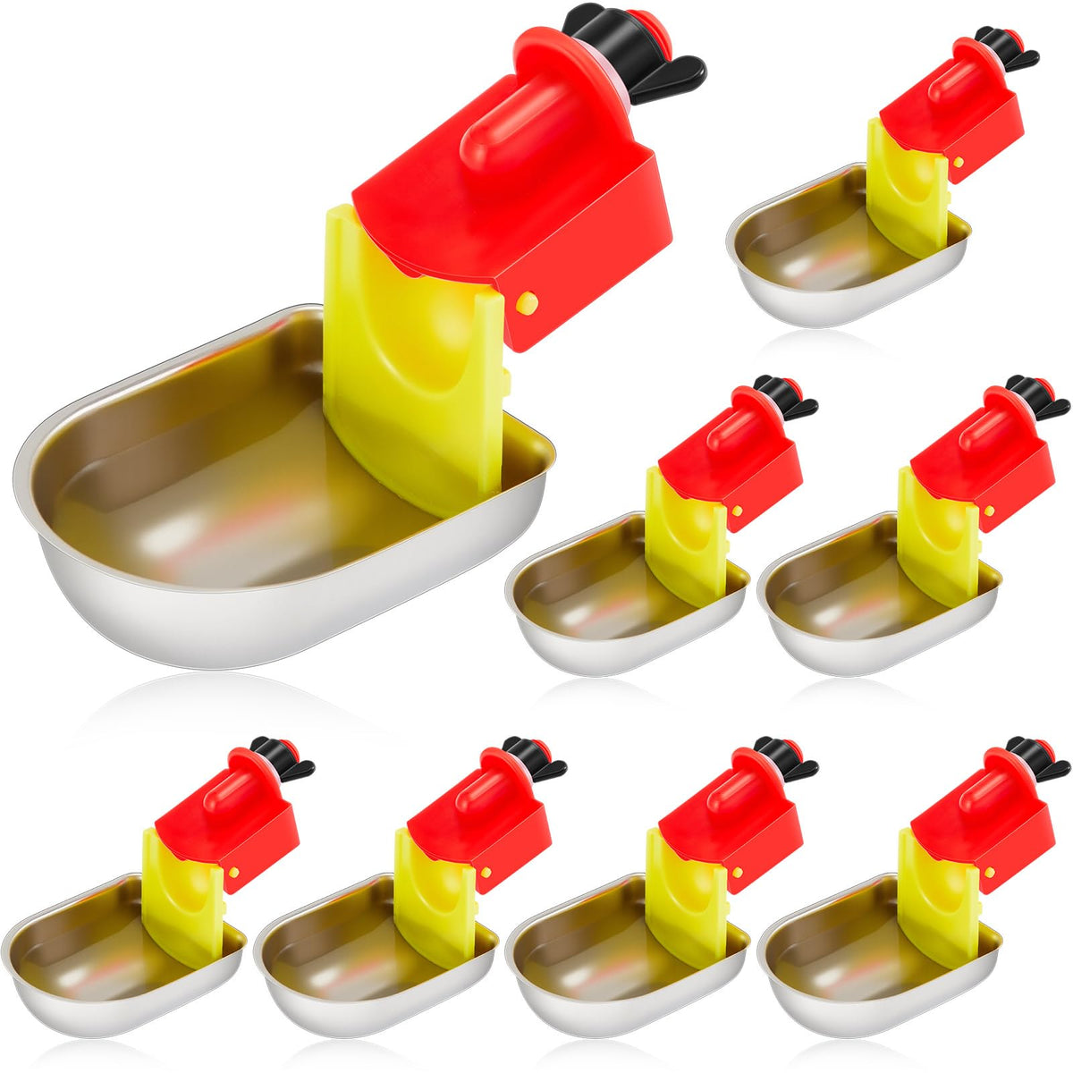 8 Pack Stainless Steel Auto Fill Chicken Waterer Cups Z83688