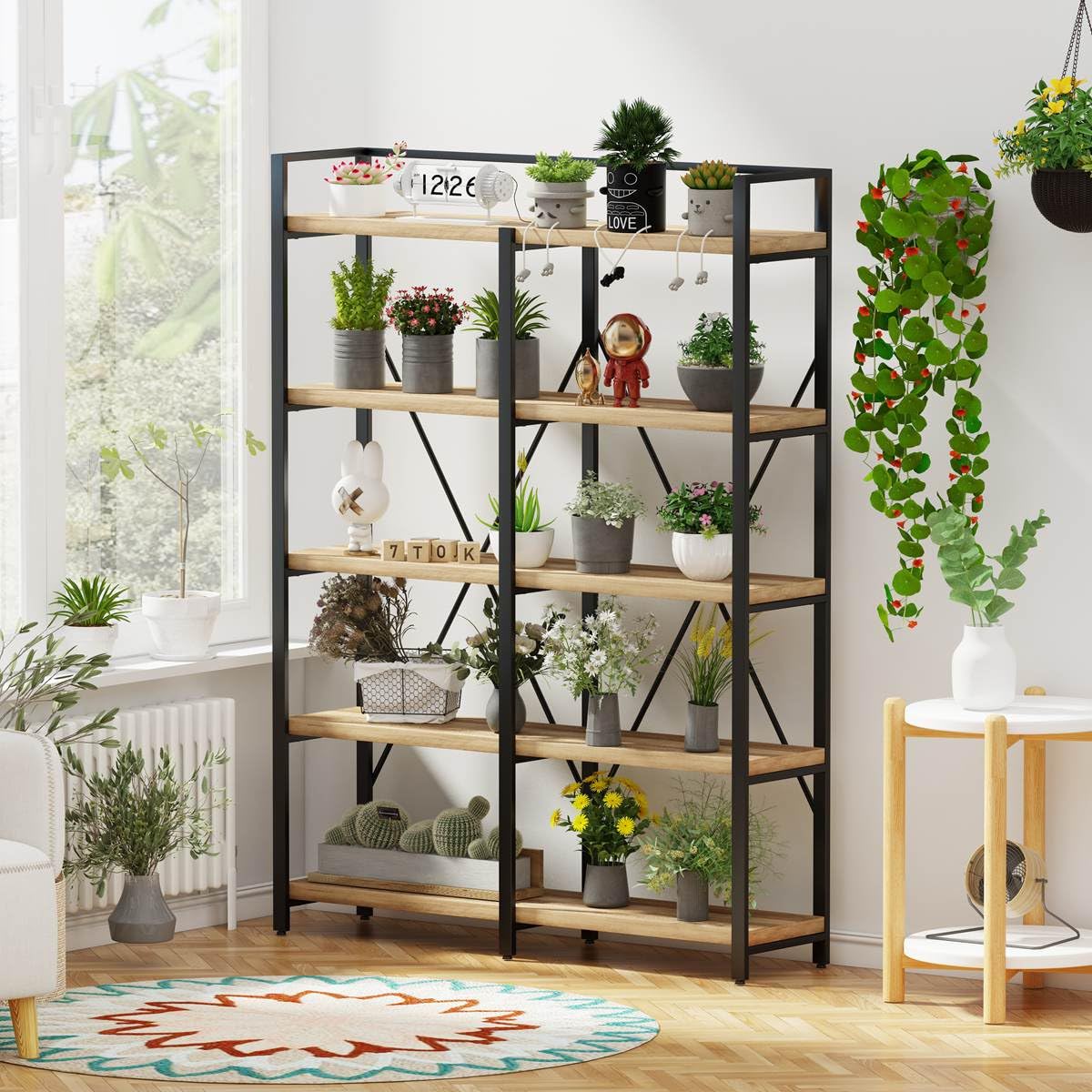 5 Tier Wood and Metal Bookshelf T199947