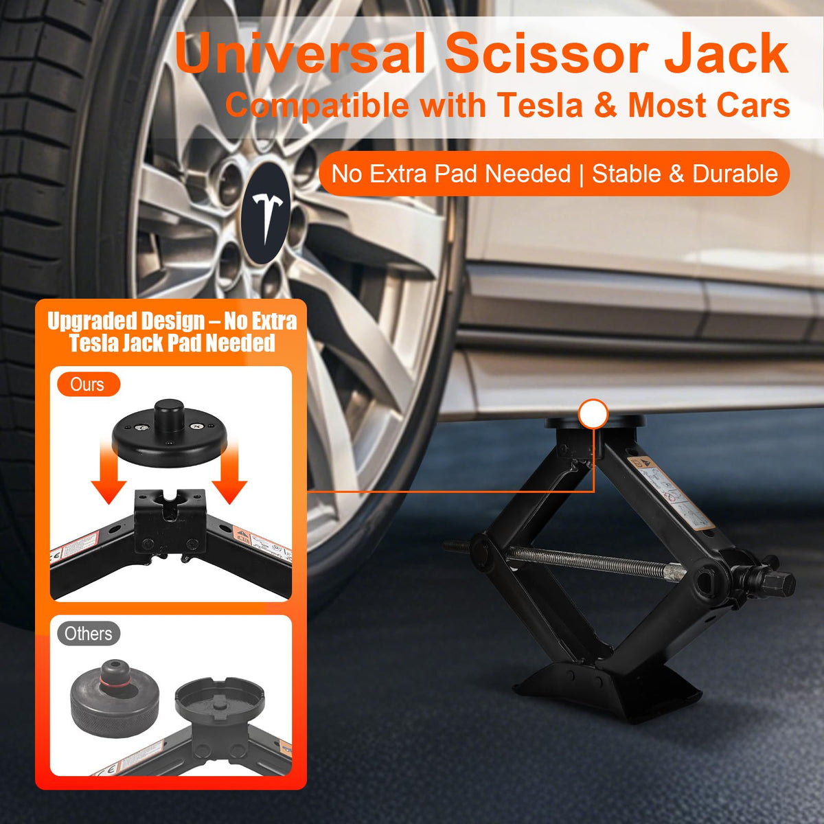 2.5 Ton Scissor Jack with Jack Pads & Tire Repair Kit H143
