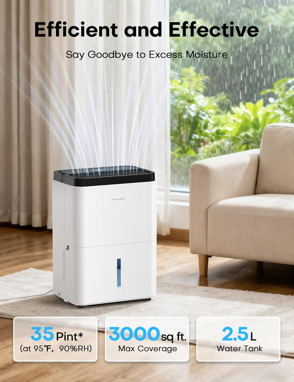 35 Pints Dehumidifier with Drain Hose W493