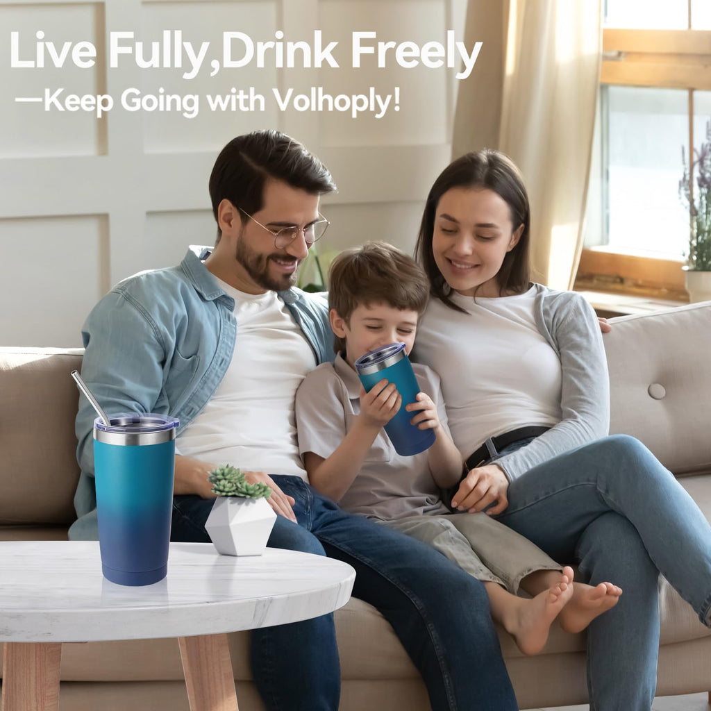 20oz Stainless Steel Insulated Tumbler with Lid and Straw 4 Pack X905357