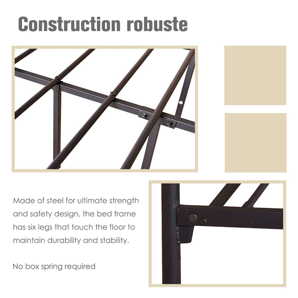 Black Four-Poster Metal Canopy Bed Frame I197604