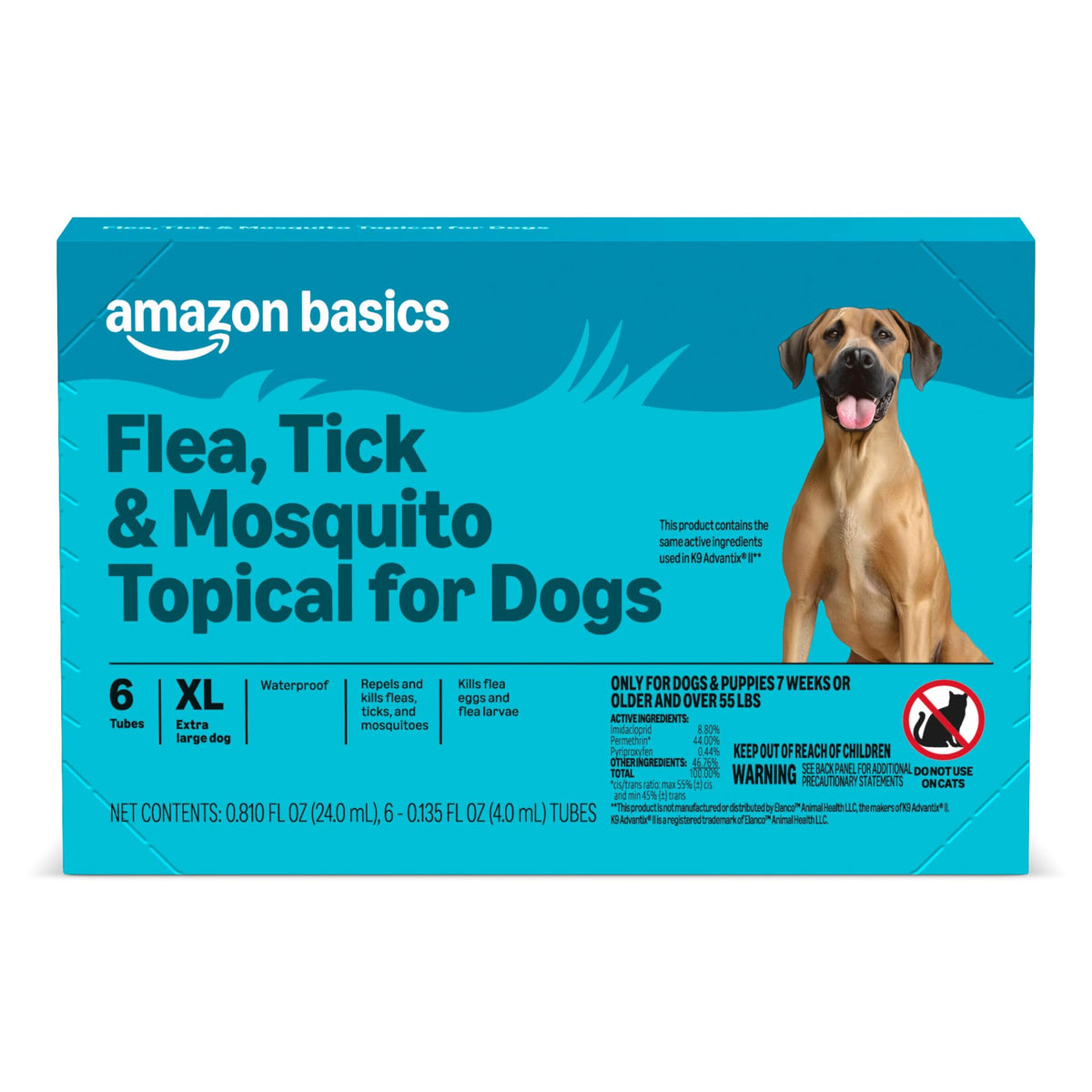 Flea, Tick & Mosquito Topical Treatment for X-Large Dogs, 6 Count P72990