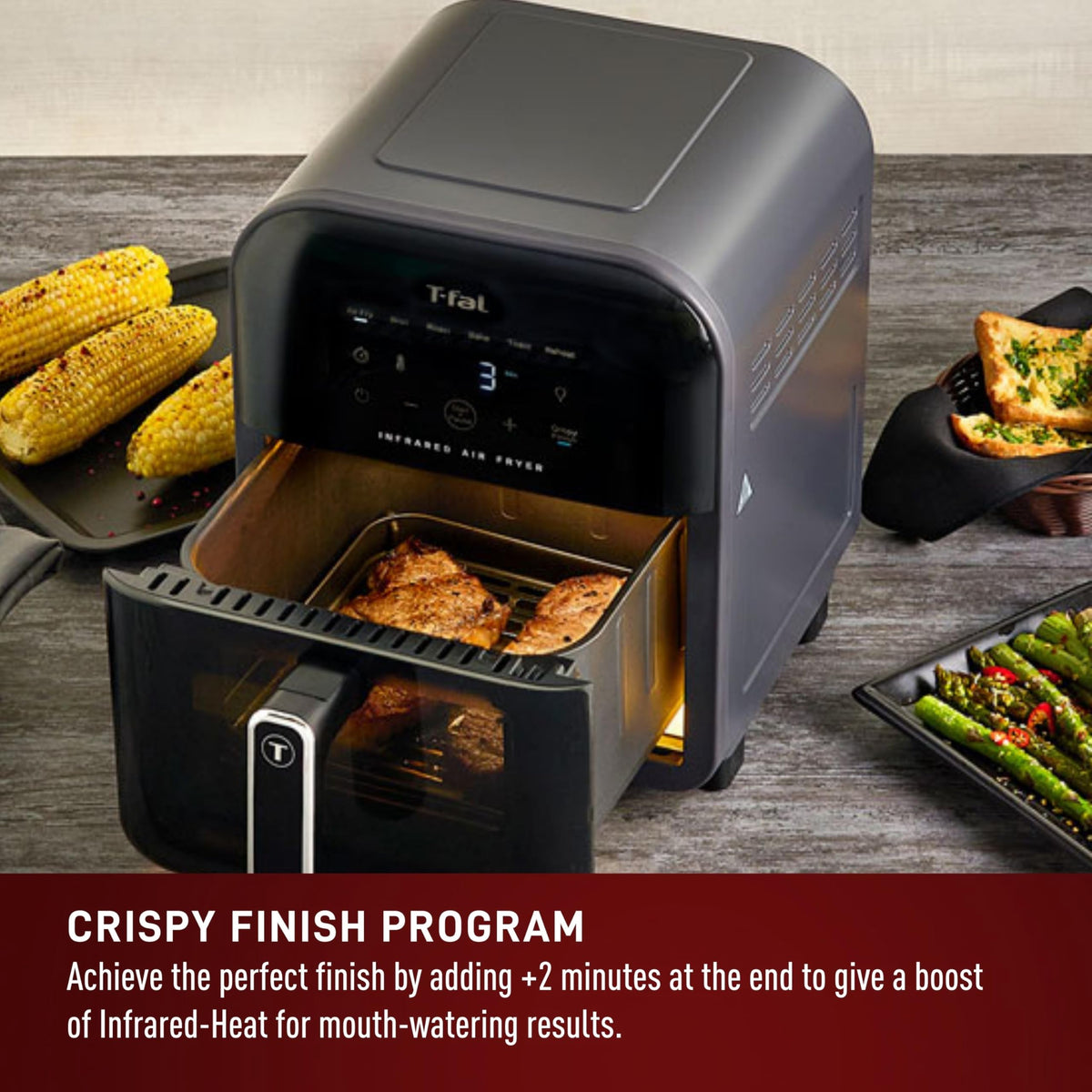Infrared Air Fryer Toaster Oven Combo, 6 Qt Digital Touch Screen, 1550W, Black Z1498