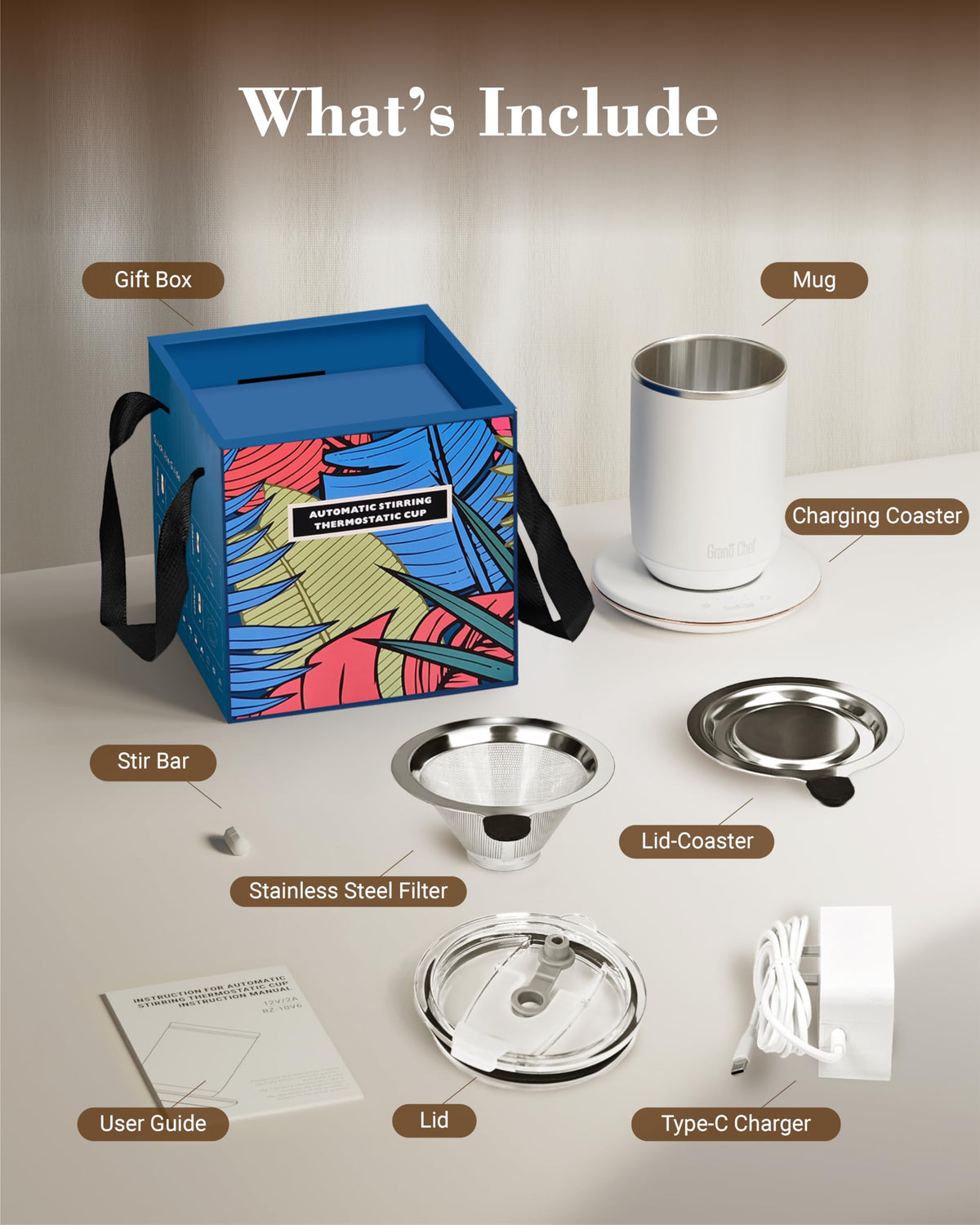 Self-Heating 10oz Temperature Controlled Coffee Mug with Dripper Q231