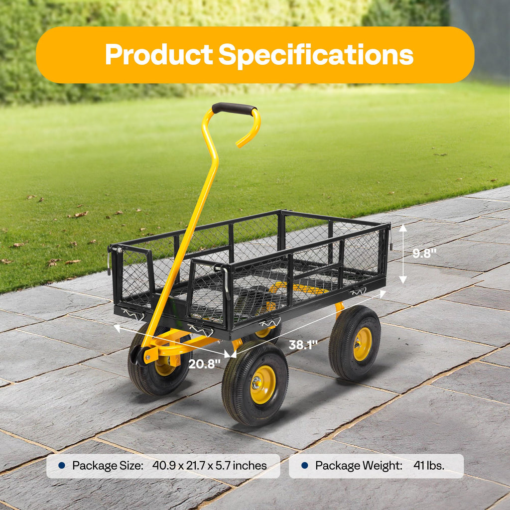 Heavy Duty 4.5 Cu Ft Mesh Steel Garden Cart X985