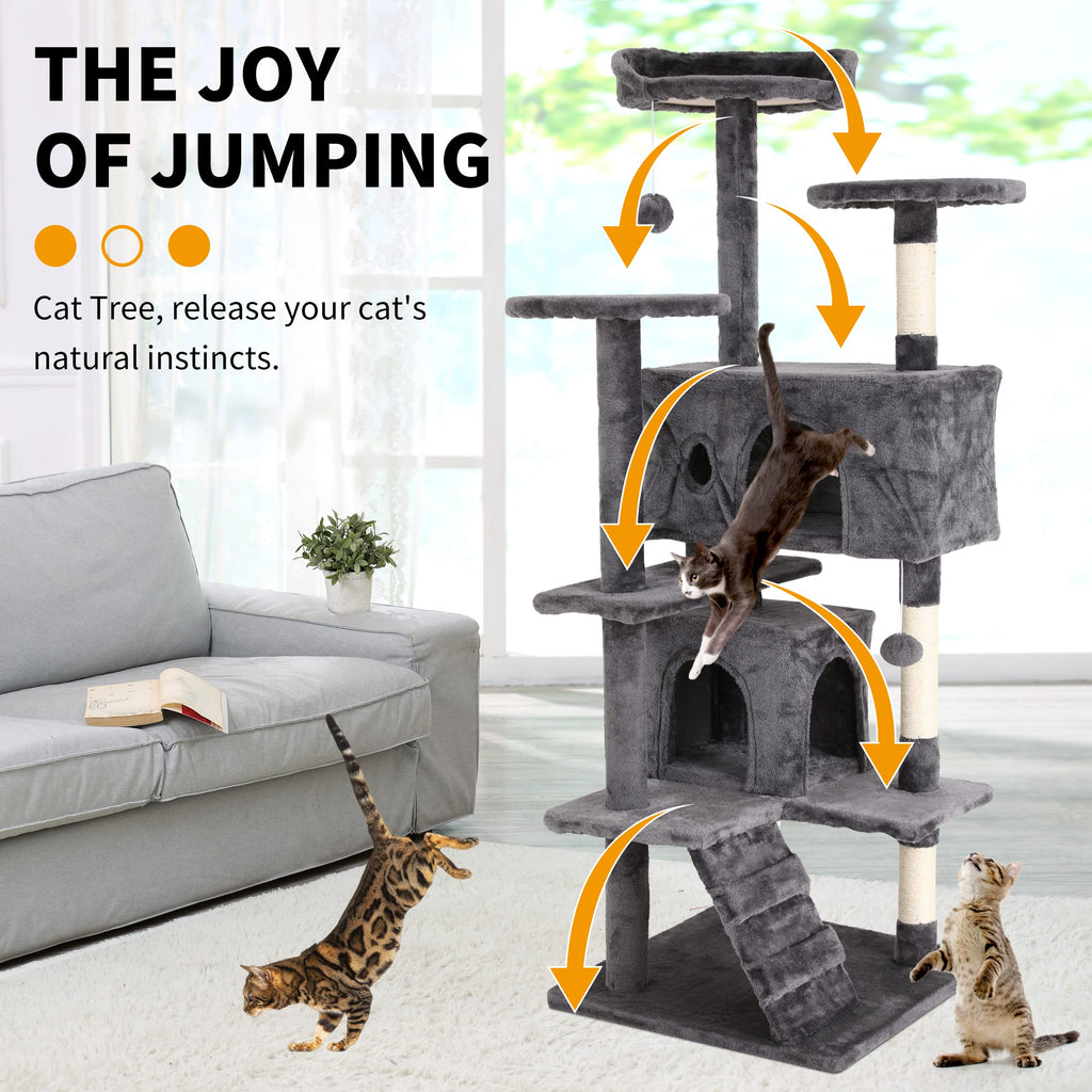 70 Inches Navy Blue Cat Tree L35364