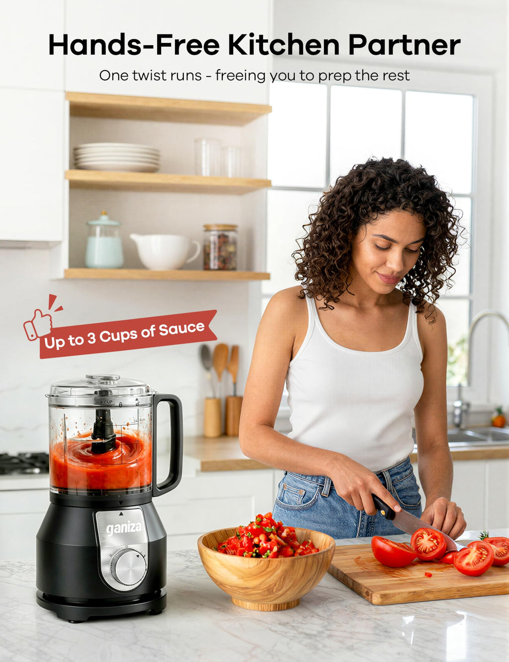 4-in-1 Food Processor with 2x4-Cup Bowls A7206