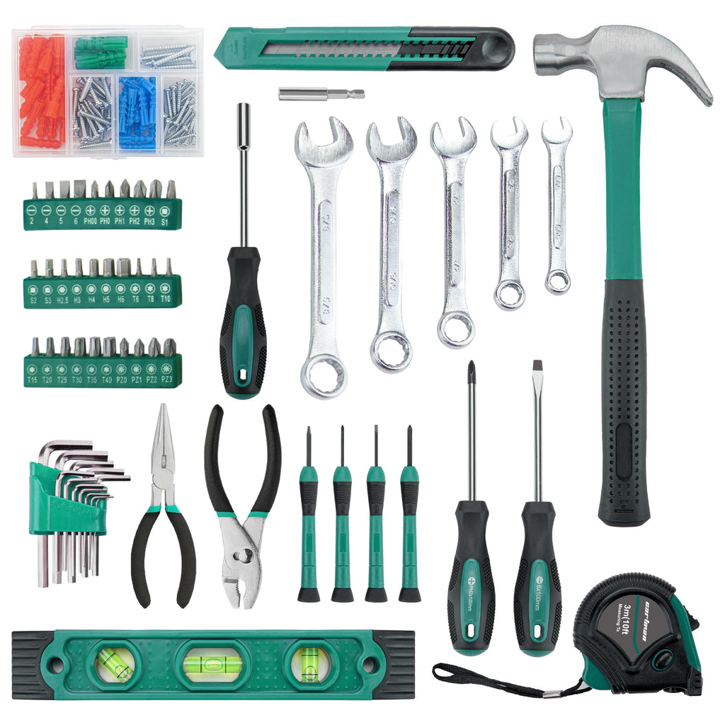 152-Piece Green Household Tool Set with Storage Case C658