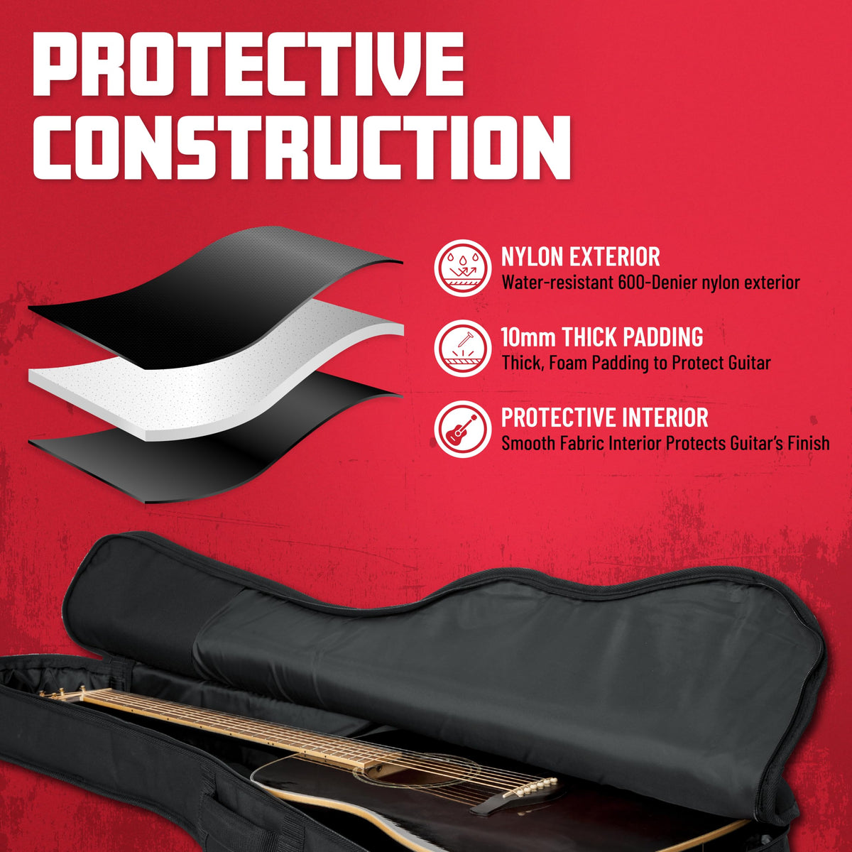Foam Padded Acoustic Guitar Gig Bag U813238