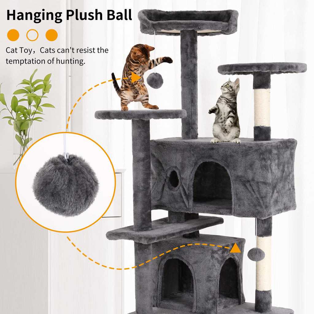 70 Inches Navy Blue Cat Tree L35364