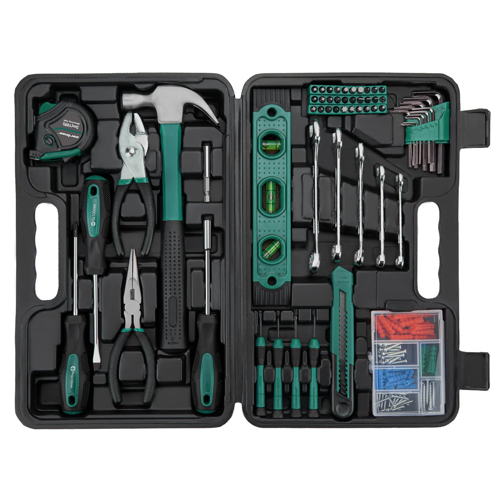 152-Piece Green Household Tool Set with Storage Case C658